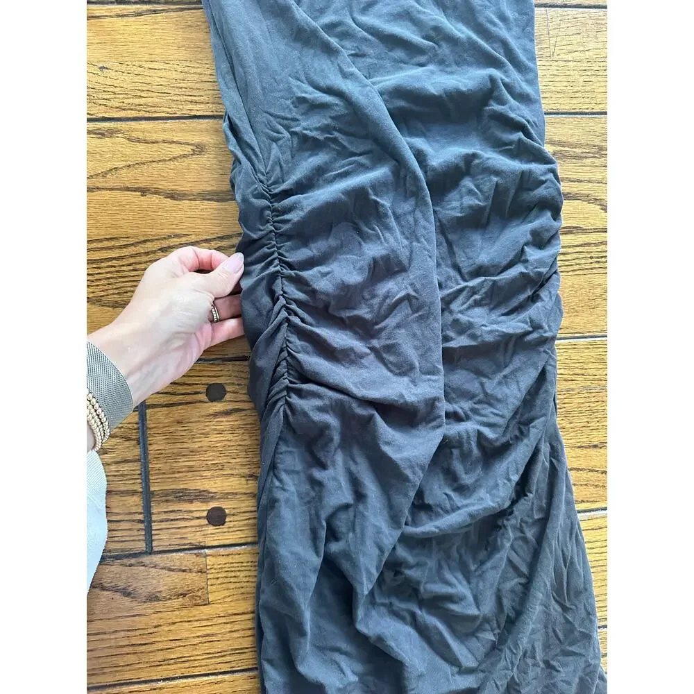 James Perse Midi Dress with Ruching on the sides size 2 Dark Grey - Picture 3 of 4